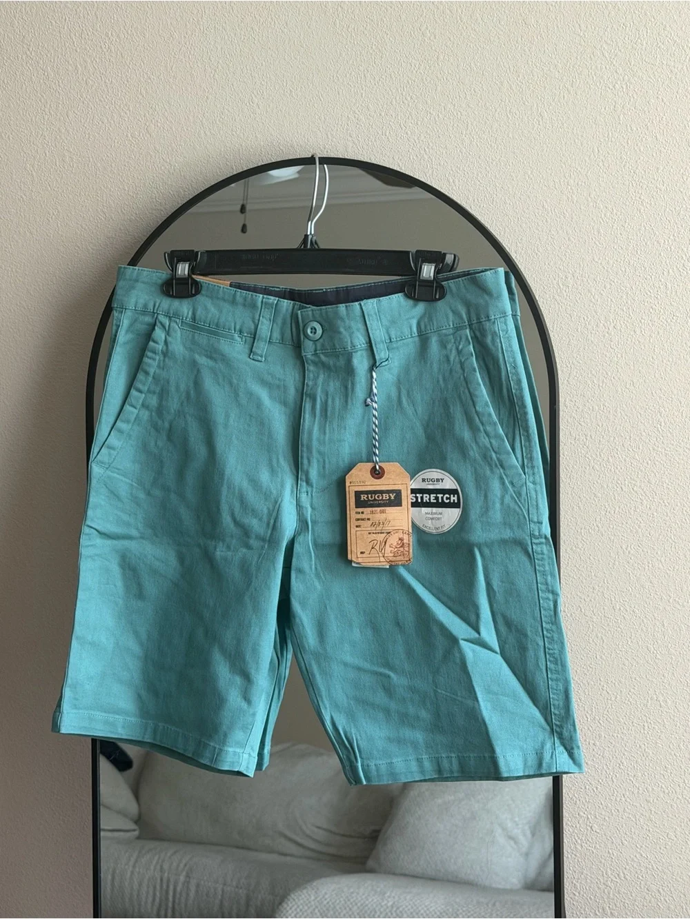 Rugby Stretch Teal Chino Shorts NWT Size 30
